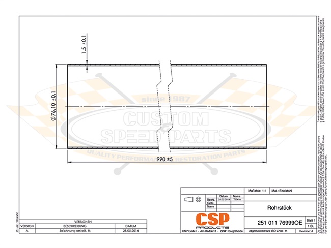 Bild 4 - Rohrst�ck gerade 990mm