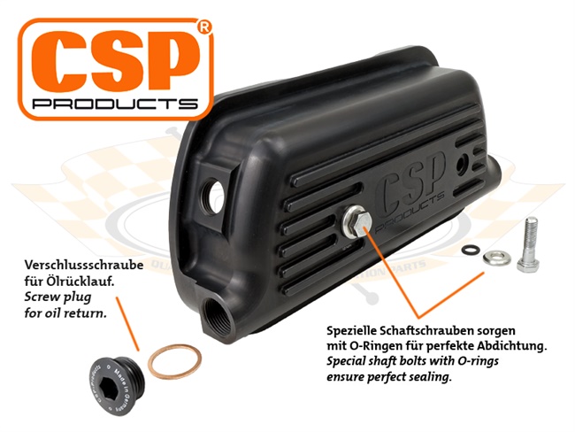 Bild 7 - Ventildeckel CSP CNC mit Khlrippen Logo gefrst, mit Ablauf