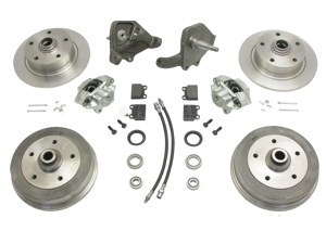 Umbausatz auf Lochkreis 5x130 mit Tieferlegungsachsschenkeln und Scheibenbremse vorne
